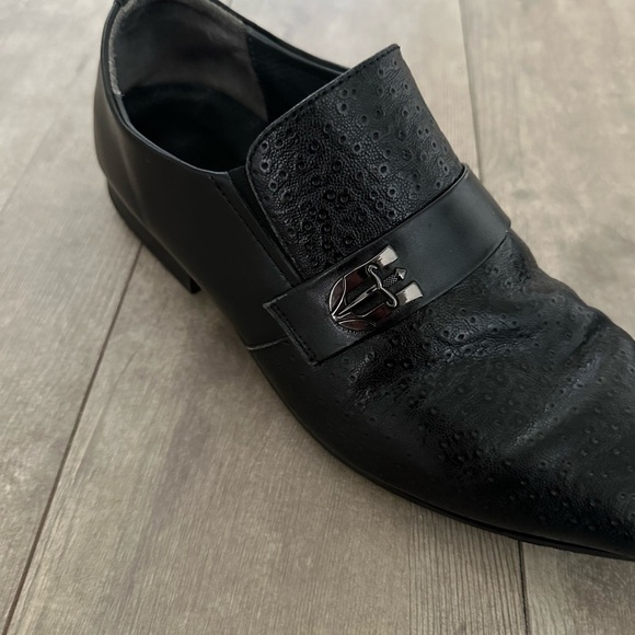 Mochi Men’s Black Leather Dress Slip On Shoes Moccasins size 42 (9)